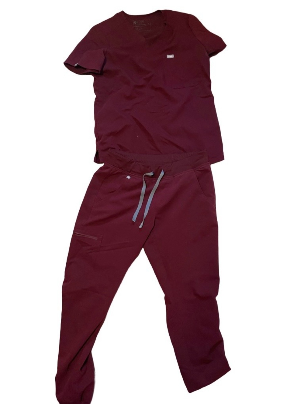 Figs Women's Scrub Set in Burgundy